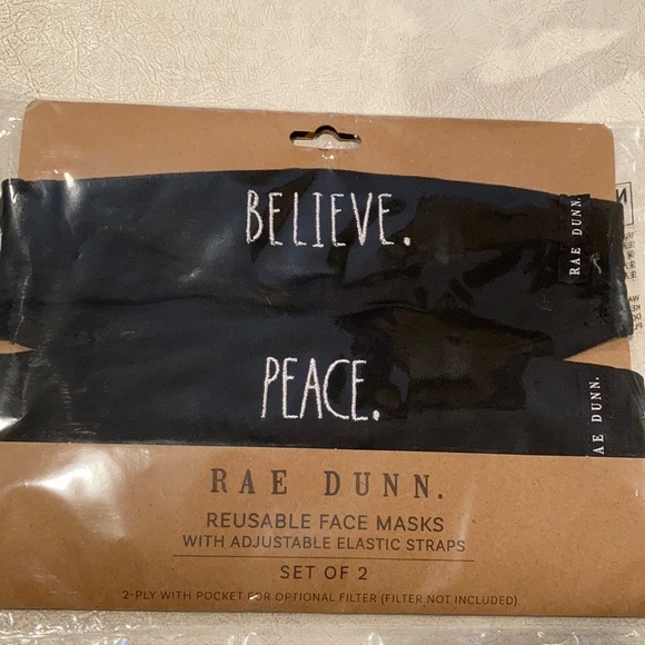 Rae dunn set of 2 face masks brand new - Picture 1 of 1
